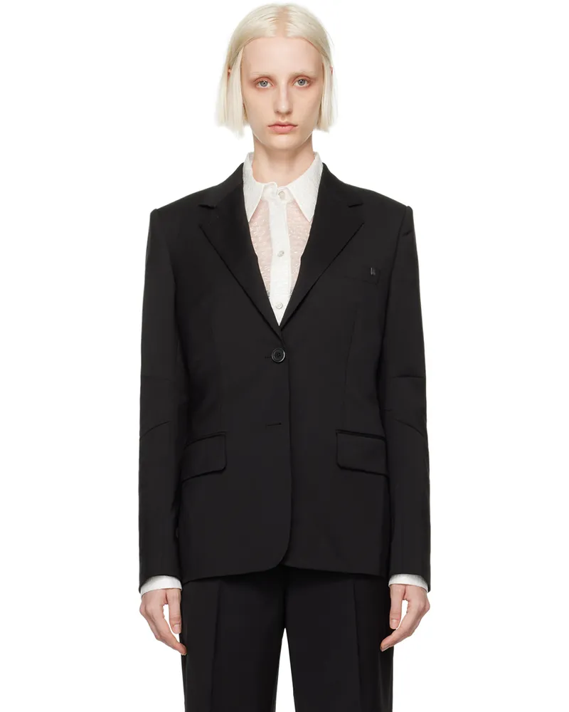 Helmut Lang Black Curved Classic Blazer Black