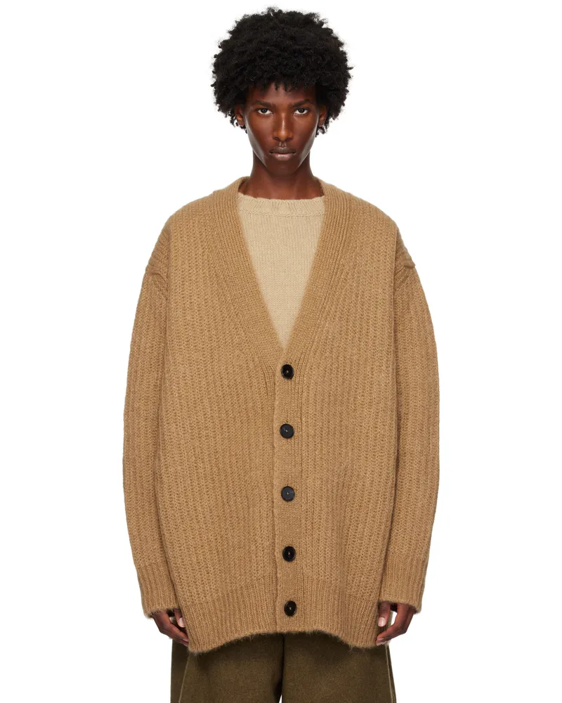 Jil Sander Brown Mohair Cardigan 216