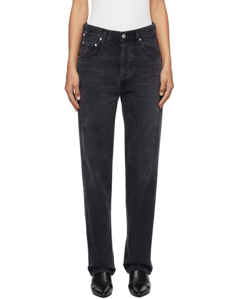 Citizens of humanity Black Baretta Relaxed Straight Jeans Andreas