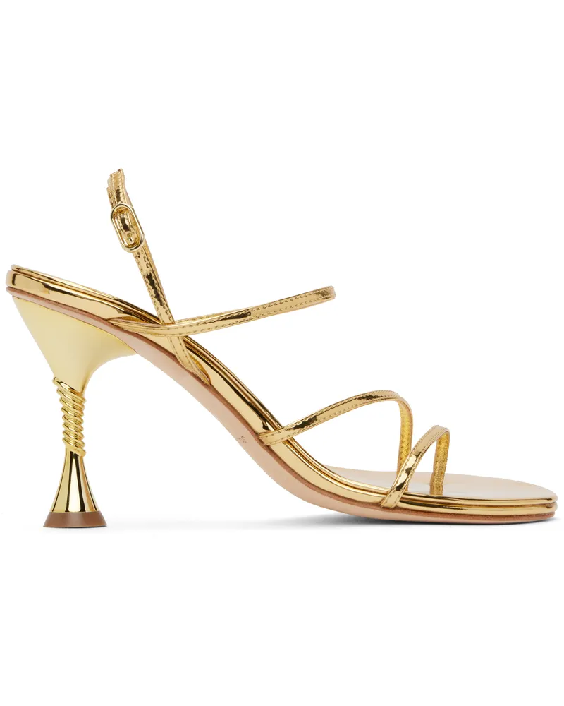 Studio Amelia Gold Helix 90 Heeled Sandals Gld
