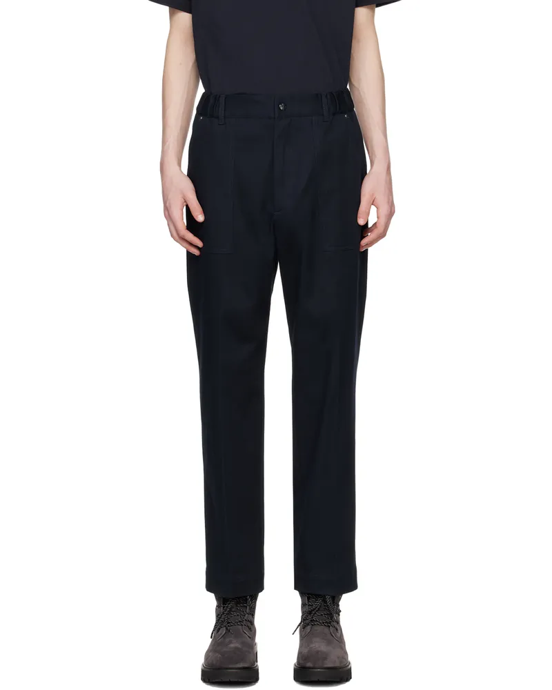 Moncler Navy Elasticized Trousers Navy