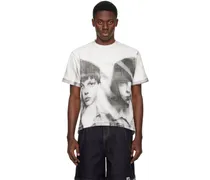 White & Black Print T-Shirt