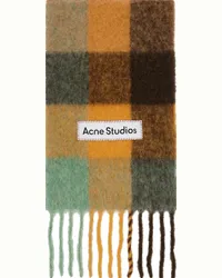 Acne Studios Brown & Orange Check Scarf Bochestnt