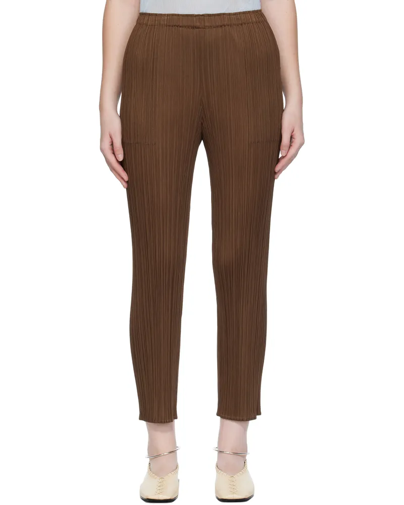 Issey Miyake Brown New Colorful Basics 4 Trousers 44