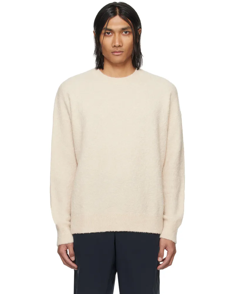 HUGO BOSS Beige Relaxed-Fit Sweater Open
