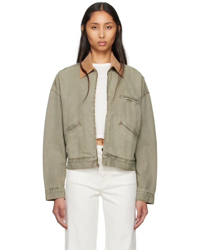 SLVRLAKE Green Camden Garage Jacket Faded