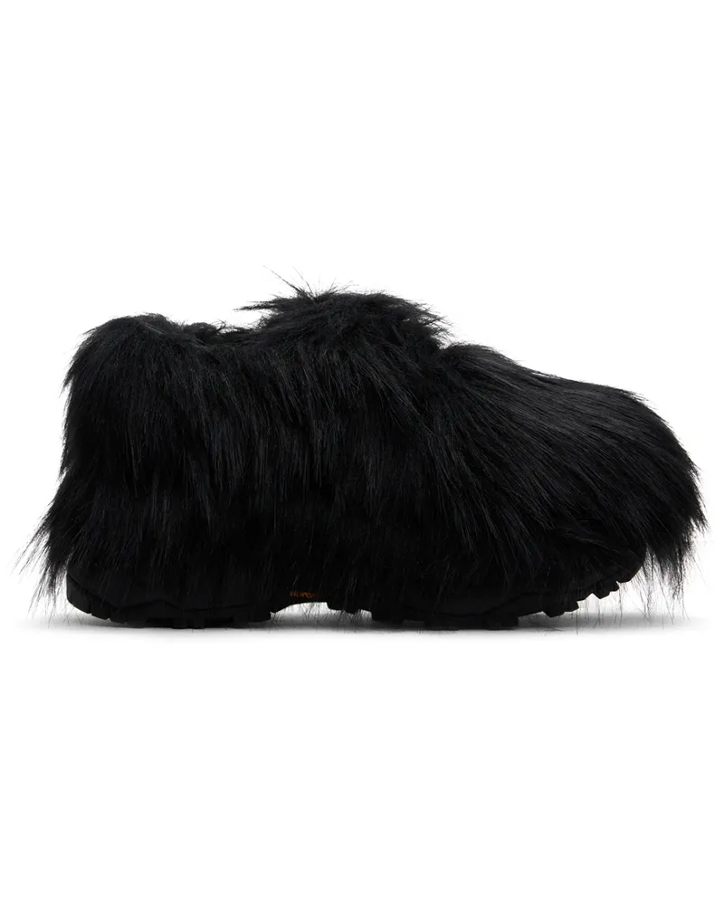 Sacai Black Faux-Fur Derbys 001