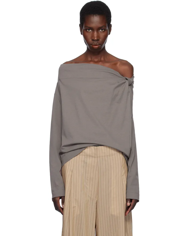 Dries van Noten Taupe Off-Shoulder Top 306