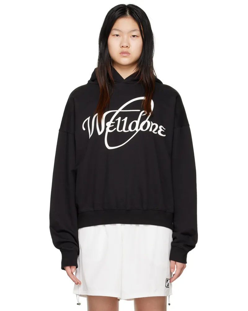 WE 11 DONE Black Circle Hoodie Black