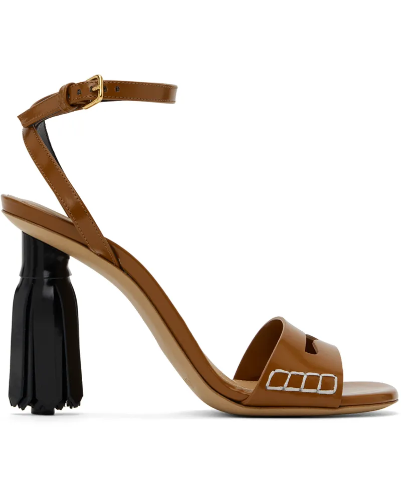 J.W.Anderson Tan Tassel Heeled Sandals 221-tan