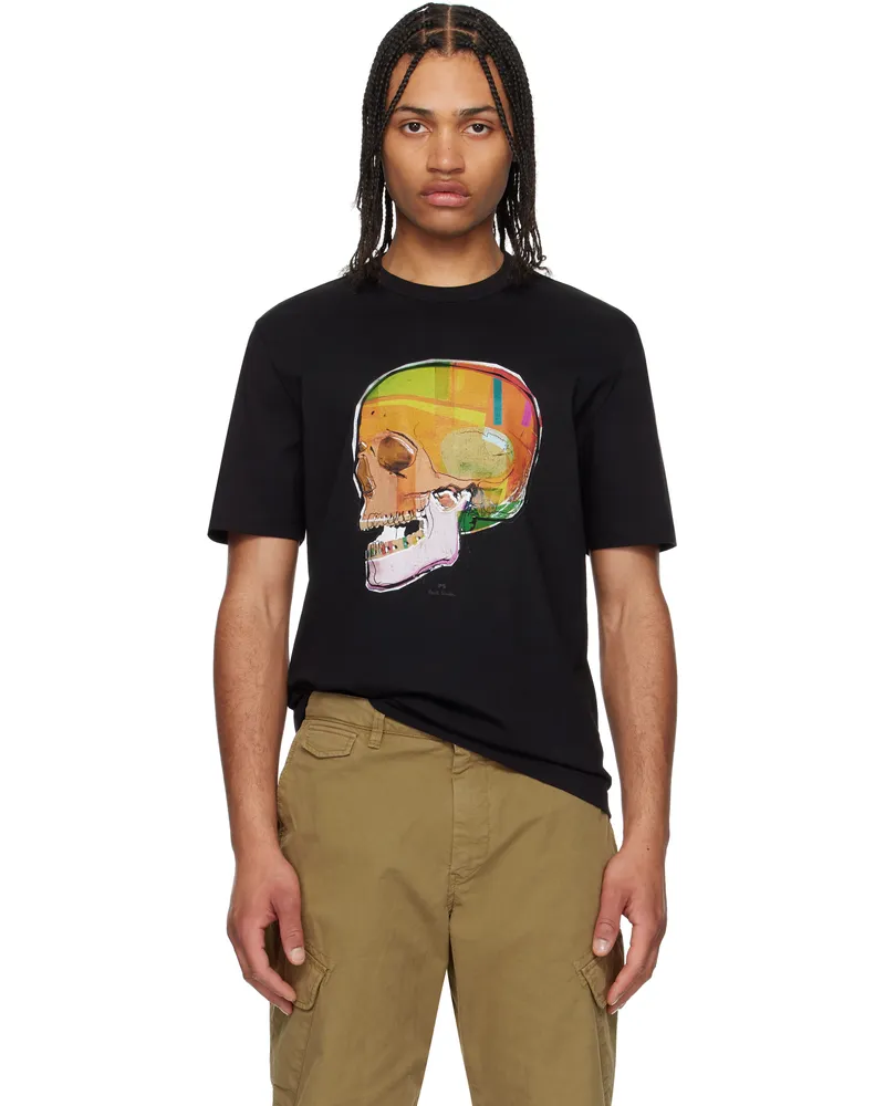 Paul Smith Black 'Skull Sketch' Print T-shirt 79