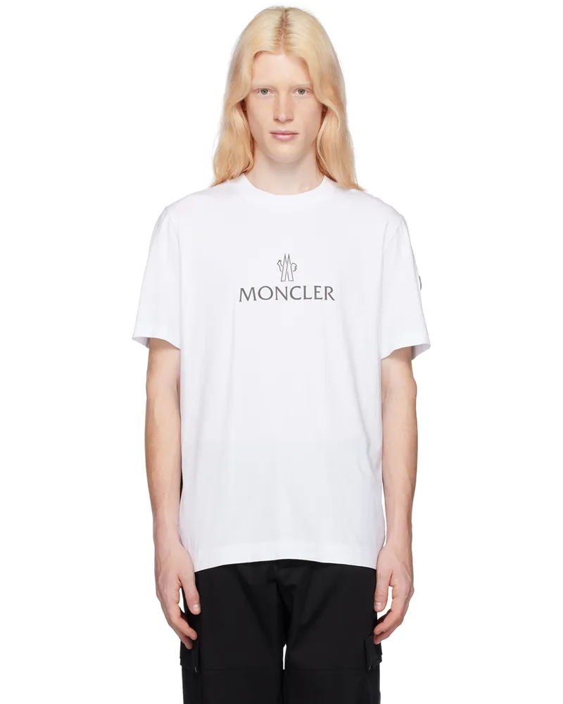 Moncler White Bonded T-Shirt Brilliant