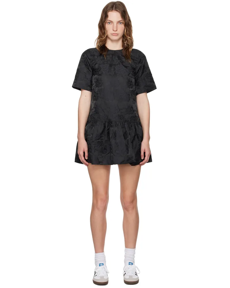 Ganni Black Botanical Minidress 099