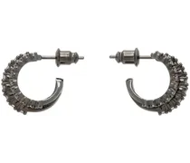 Gunmetal Crystal Stellar Hoop Earrings
