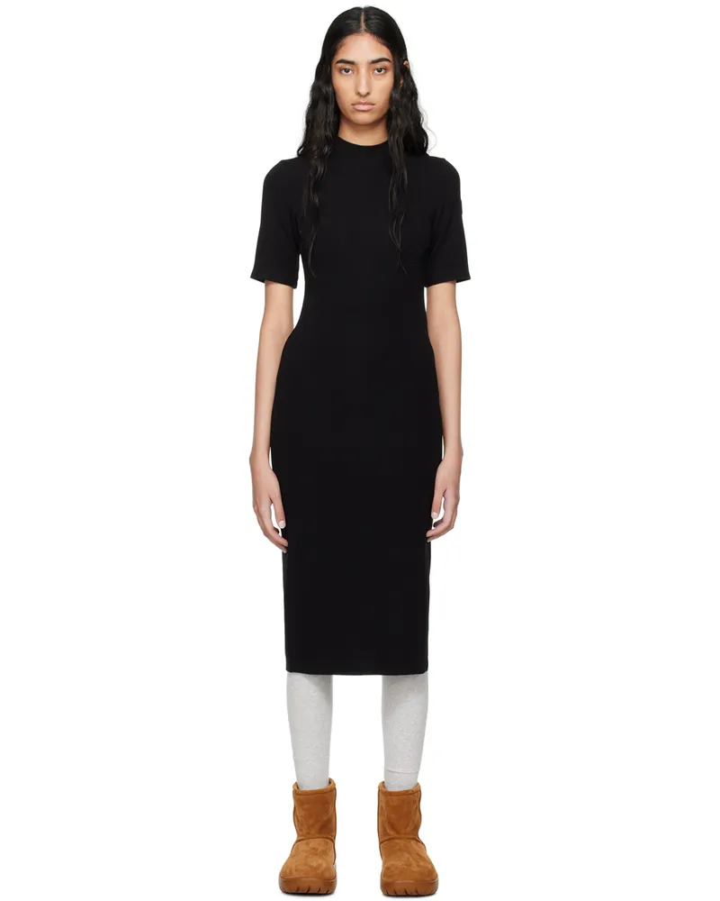 Moncler Black Viscose Midi Dress 999