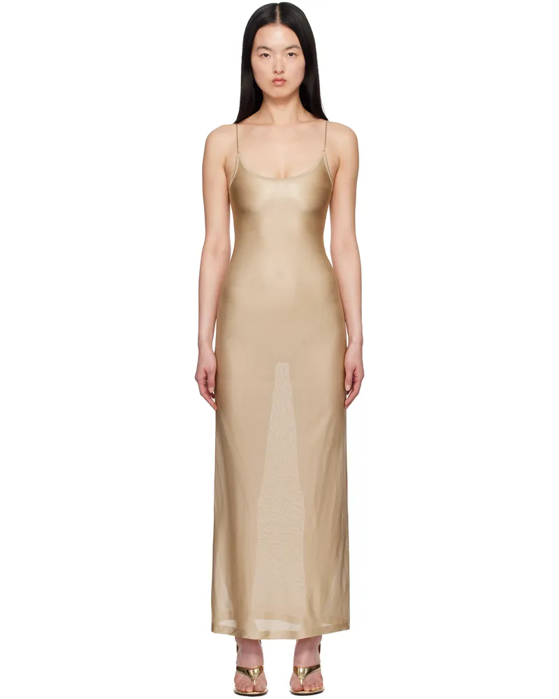 Alaïa Beige Knit Slip Dress 120