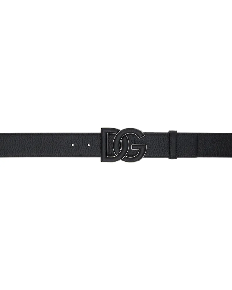 Dolce & Gabbana Black Deerskin-Print Calfskin Belt 80999