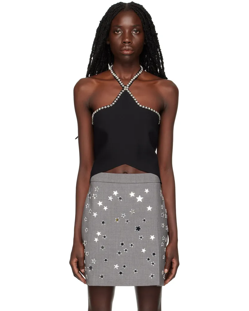 MSGM Black Star Halter Top 99