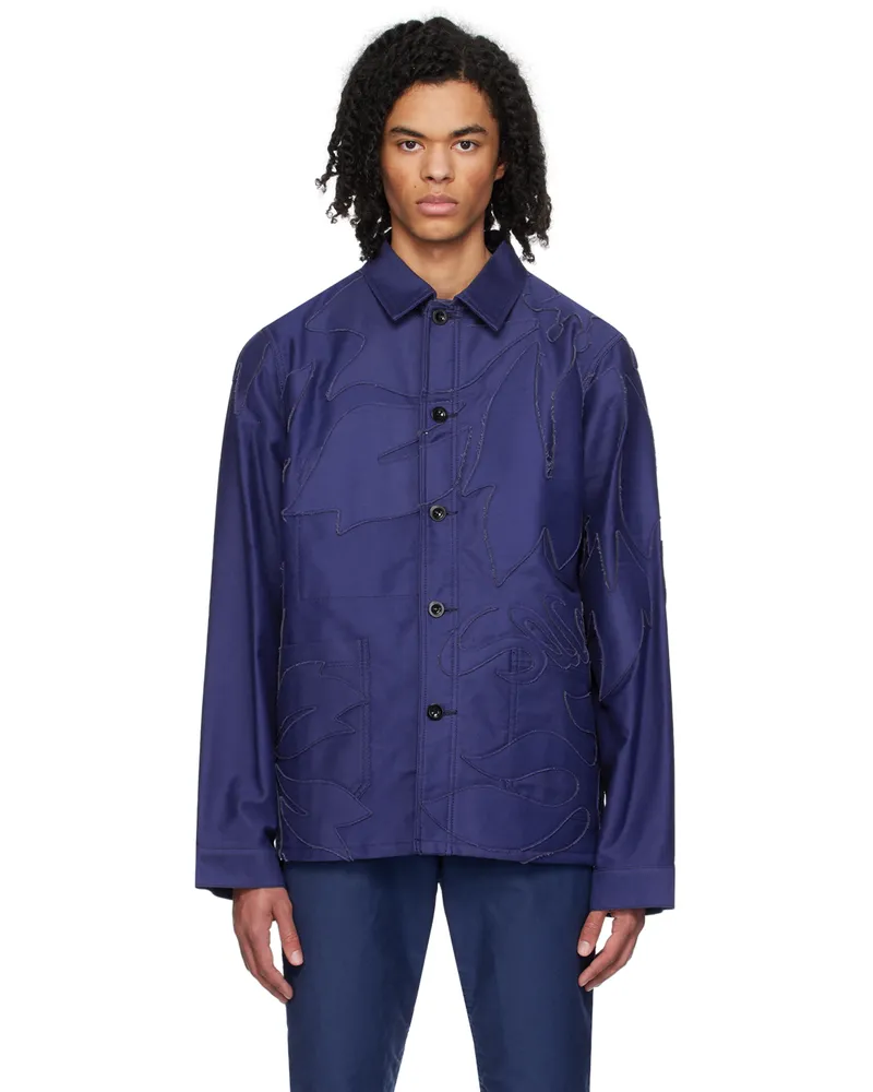 Sacai Blue Embroidered Patch Jacket 401