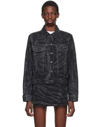 Ganni Black Lazer Denim Jacket Black