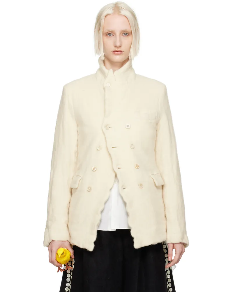 Comme des Garçons Off-White Double-Breasted Blazer 1