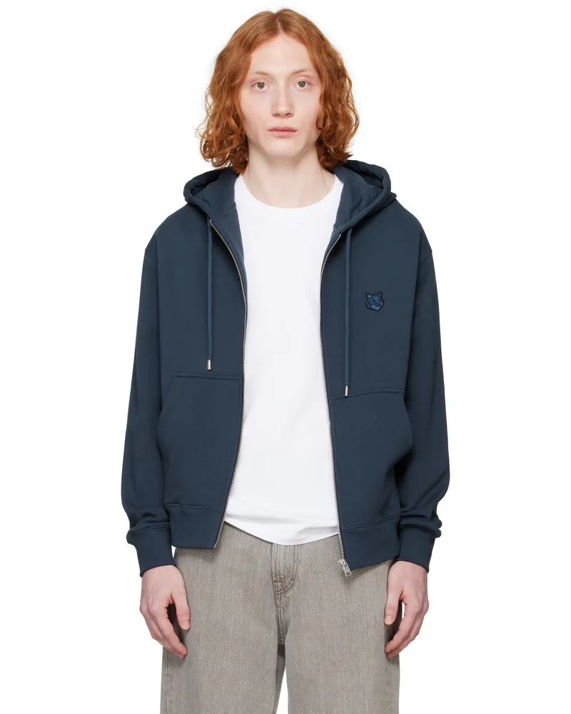 Kitsuné Navy Bold Fox Head Comfort Zipped Hoodie P476