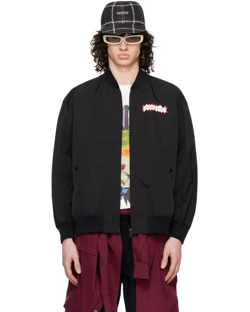 Undercover Black 'Propaganda Laboratories' Bomber Jacket Black