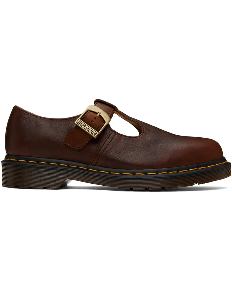 Dr.Martens Burgundy T-Bar Monkstraps Whiskey