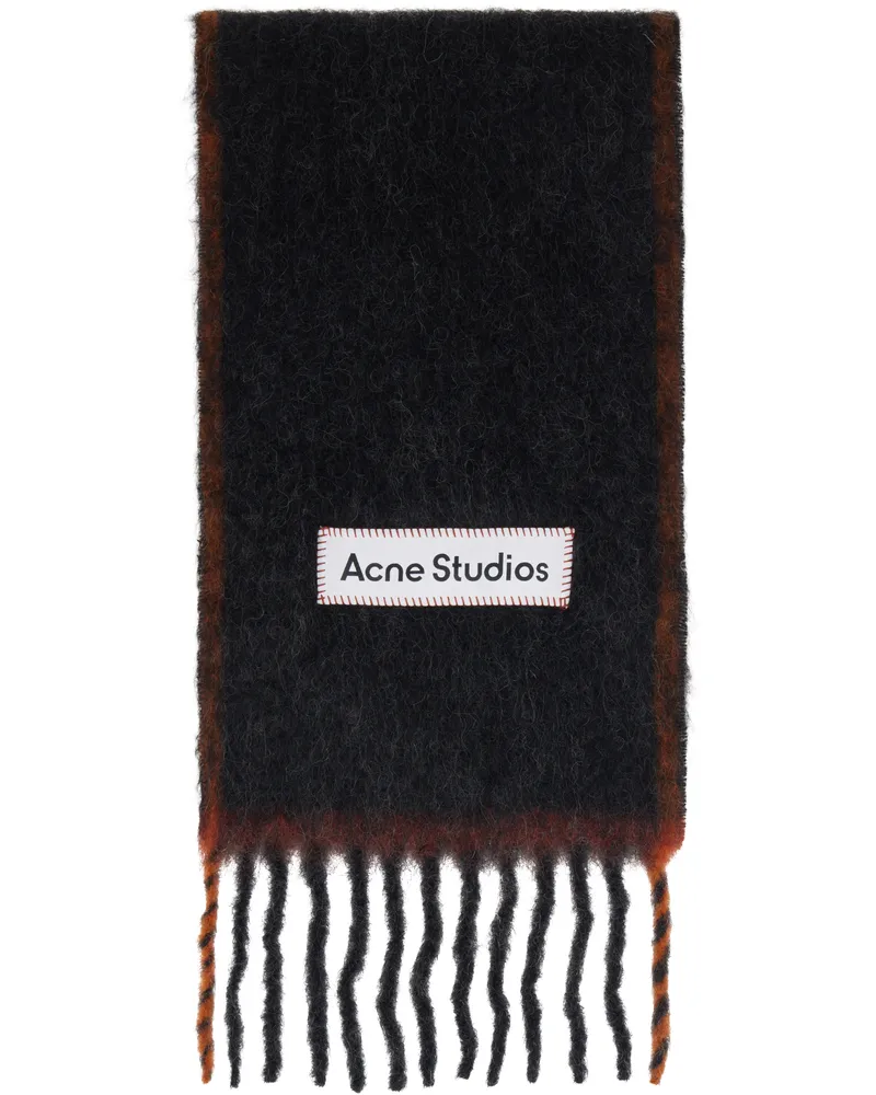 Acne Studios Black Narrow Wool Mohair Scarf 900