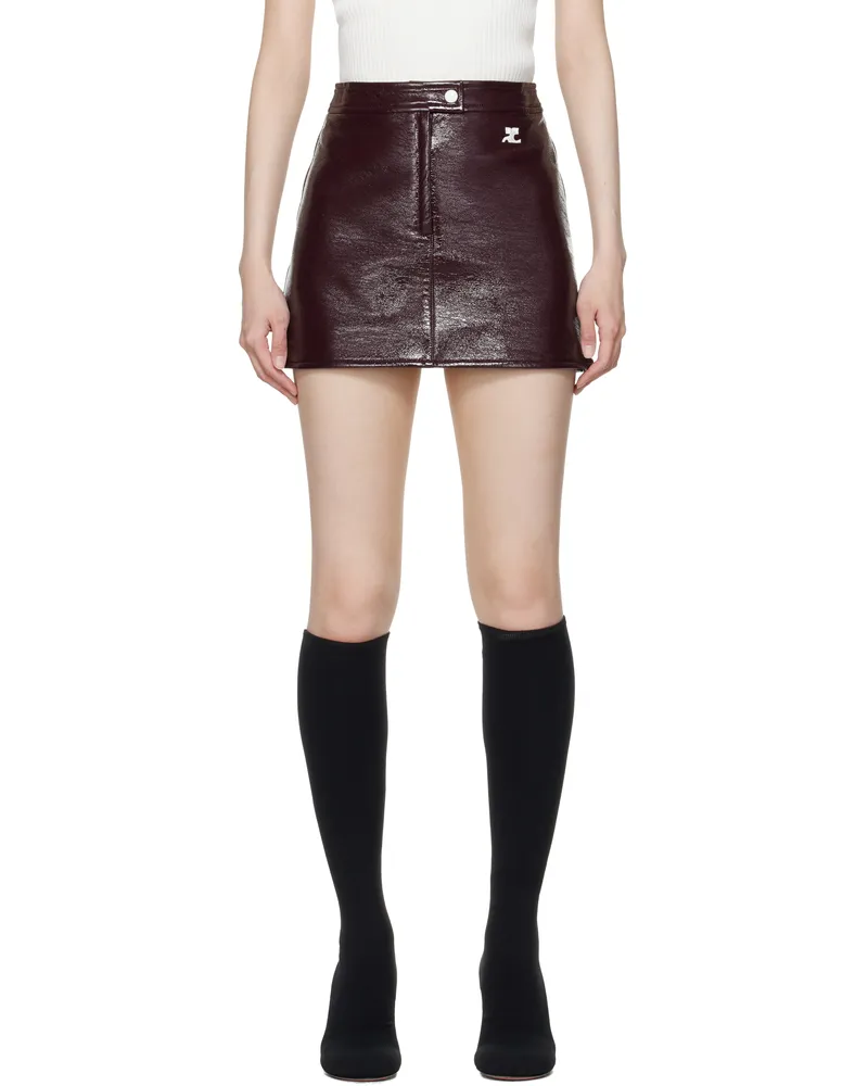 Courrèges Burgundy Reedition Vinyl Miniskirt 4010