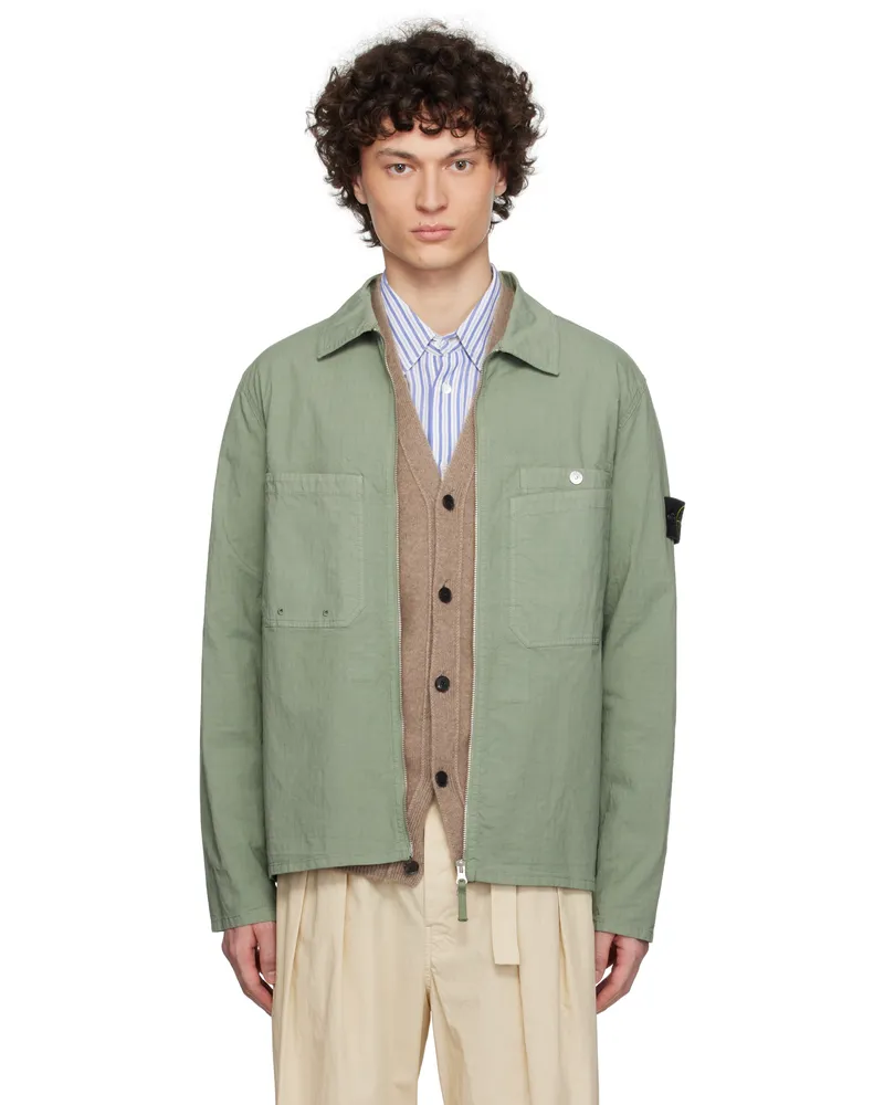 Stone Island Green Mil-Spec Stretch Ripstop-TC Jacket V0059