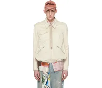 Off-White Zipper Faux-Leather Jacket