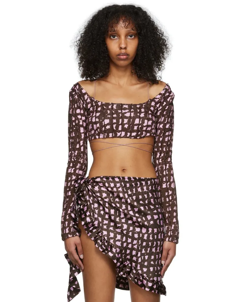 Helena Manzano Brown Cuerda T-Shirt Pink
