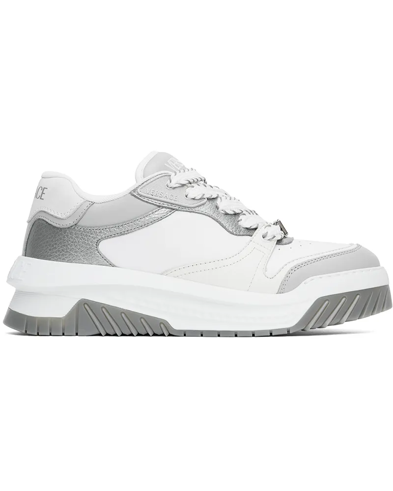 Versace White & Gray Odissea Sneakers 2e10p-grey+black-pa