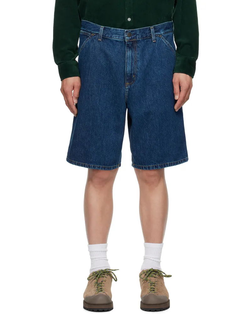 Carhartt WIP Blue Single Knee Denim Shorts 0106