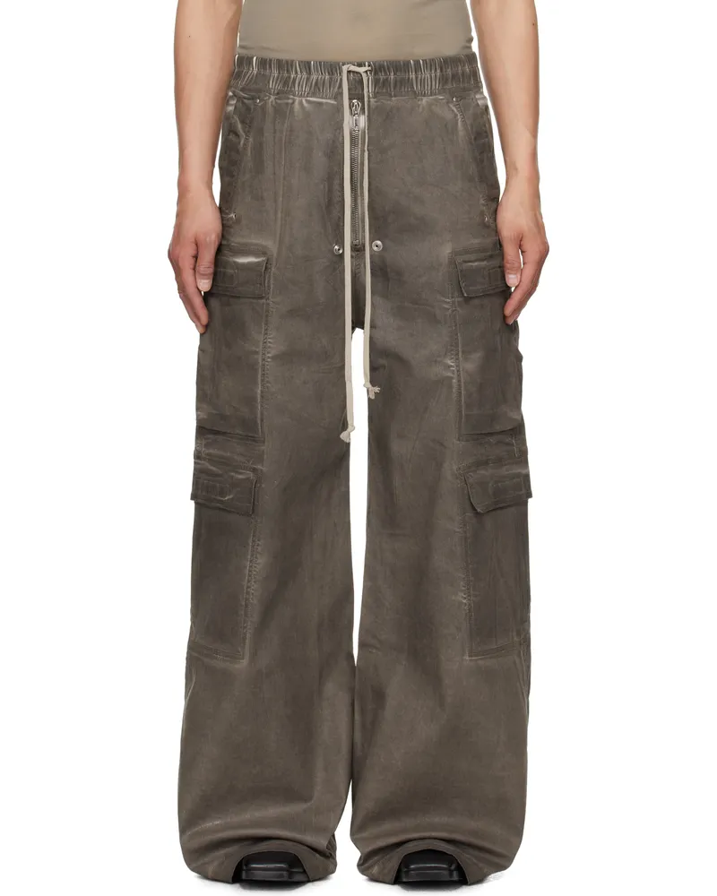 DRKSHDW by Rick Owens Gray Hollywood Double Cargo Jumbo Belas Denim Pants 78