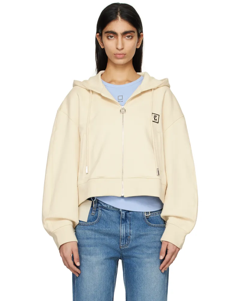 Wooyoungmi Off-White Patch Hoodie Ivory