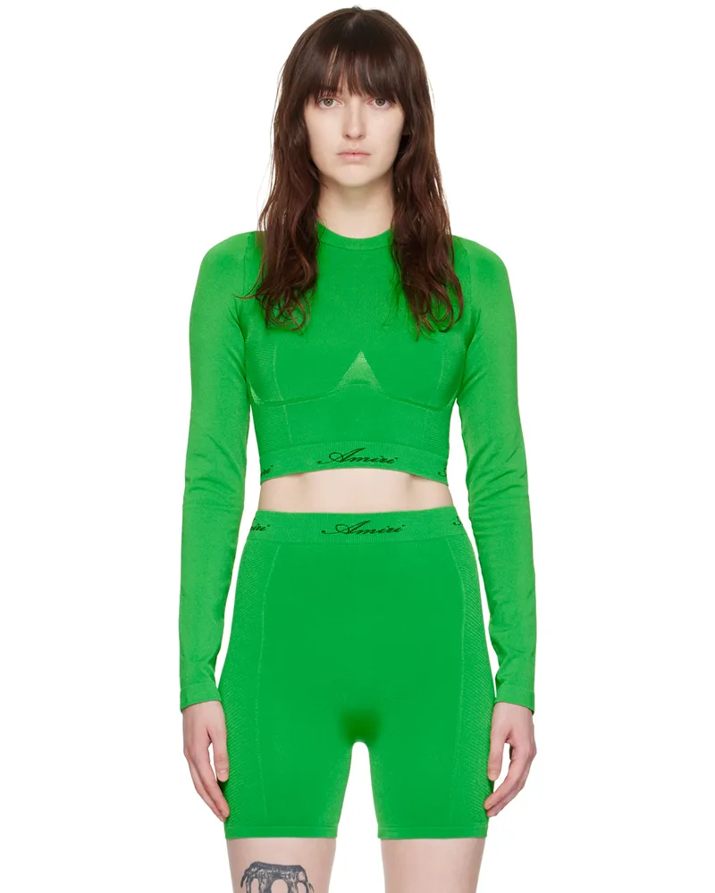 Amiri Green Jacquard Top Fern