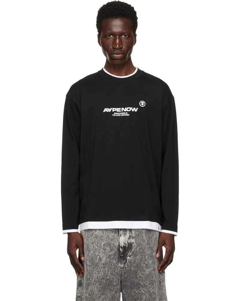 AAPE by A Bathing Ape Black 'AAPE Now' T-shirt Bkx