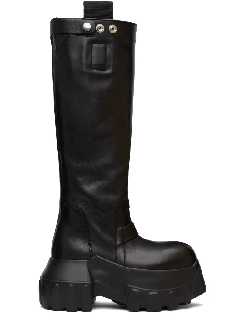 Rick Owens Black Concordians Pull On Mega Tractor Tall Boots 09