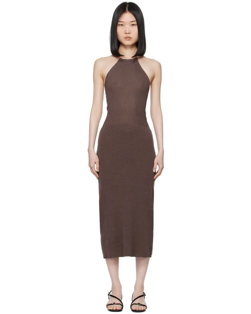Paloma Wool Brown Zinnia Midi Dress 323