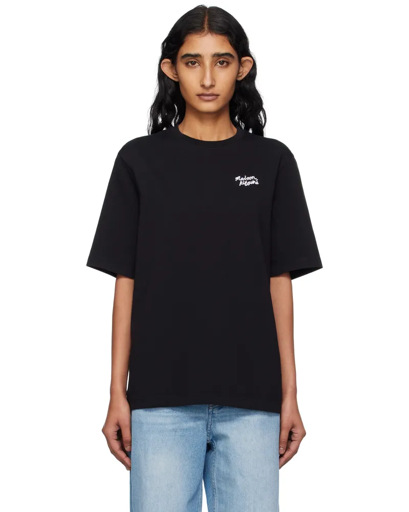 Kitsuné Black 'Maison Kitsuné' Handwriting Comfort T-shirt O197