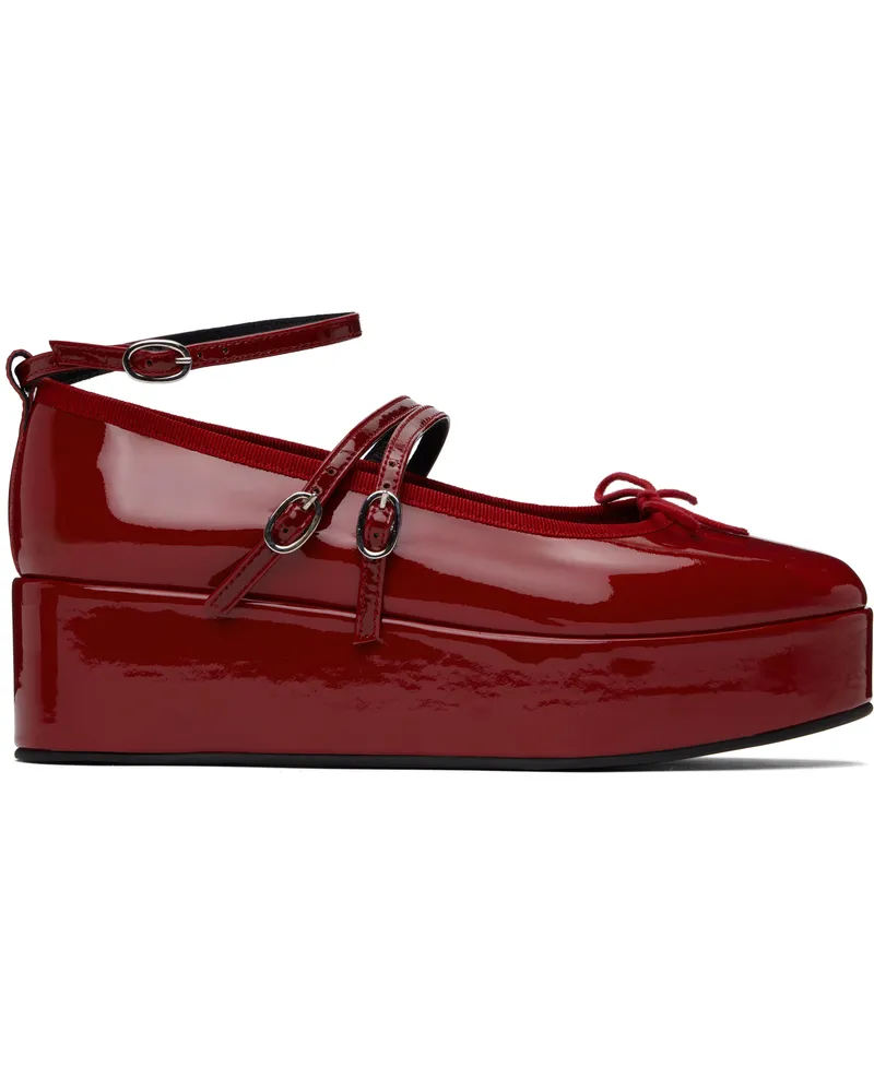 Repetto Red Cendrillon Platform Mary Jane Ballerina Flats 550