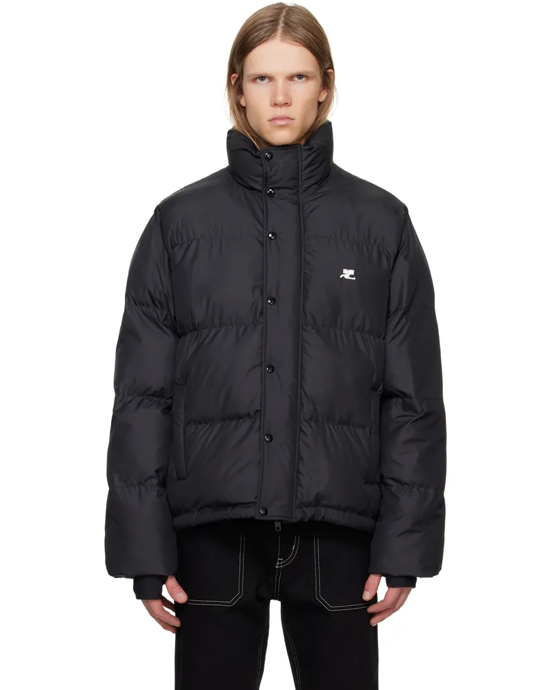 Courrèges Black Embroidered Logo Puffer Jacket 9999
