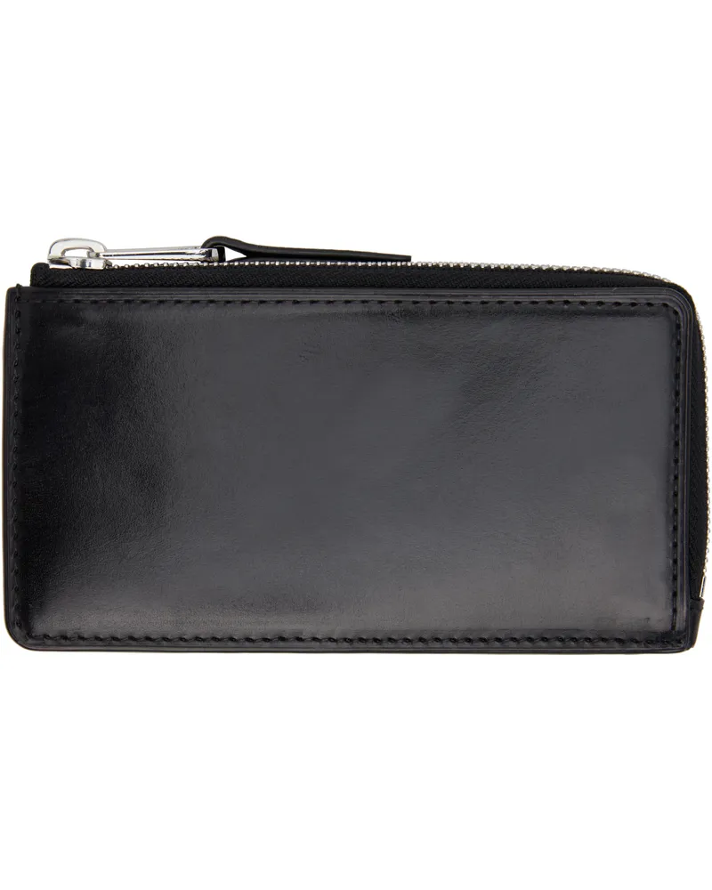 Christophe Lemaire Black Patina Zip Coin Card Holder Bk999