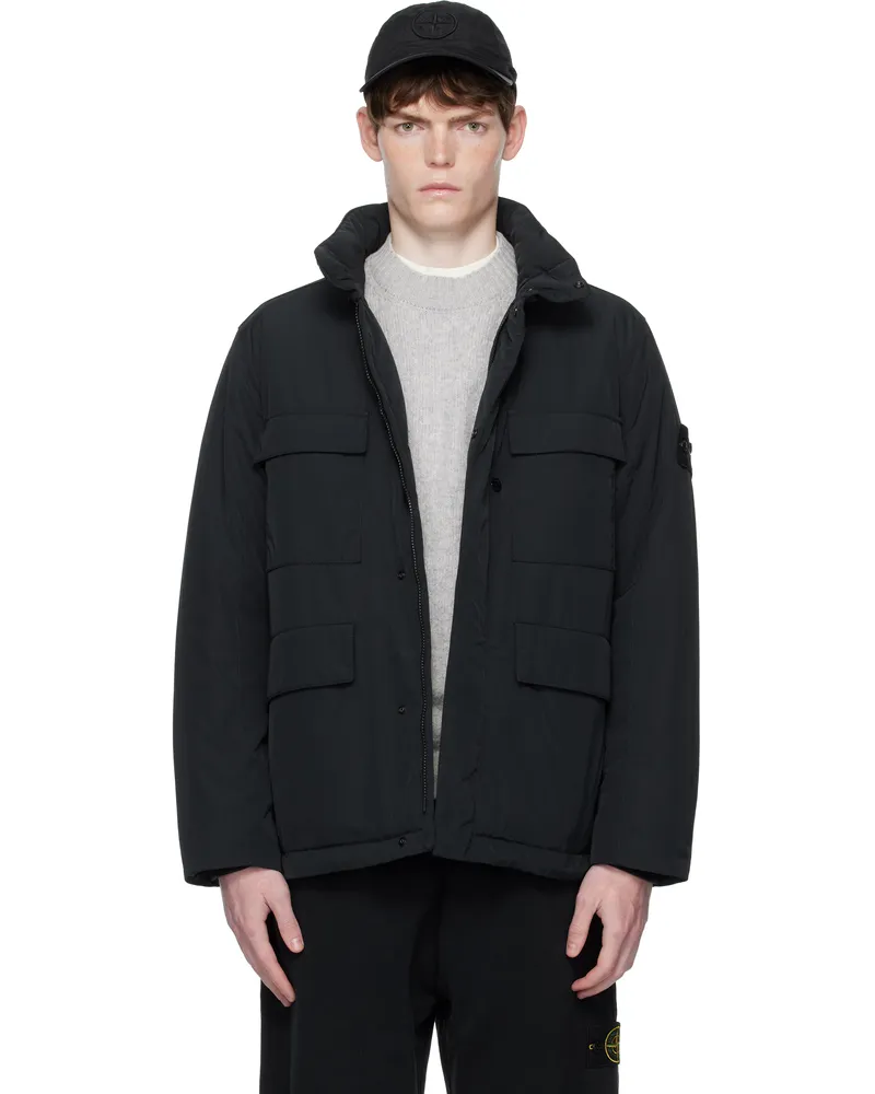 Stone Island Black 4100049 Micro Twill Jacket V0029