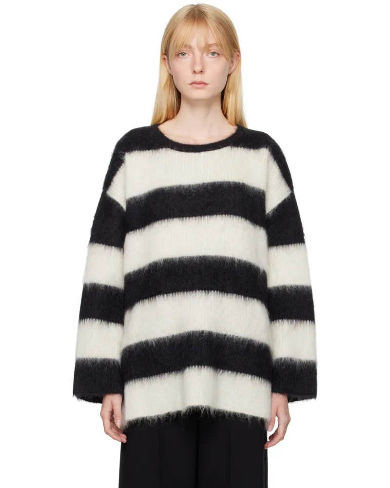 Valentino Garavani Black & Off-White Oversized Sweater 0an