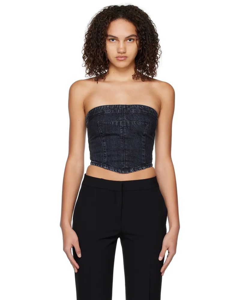 Stella McCartney Navy Washed Denim Bustier 4405