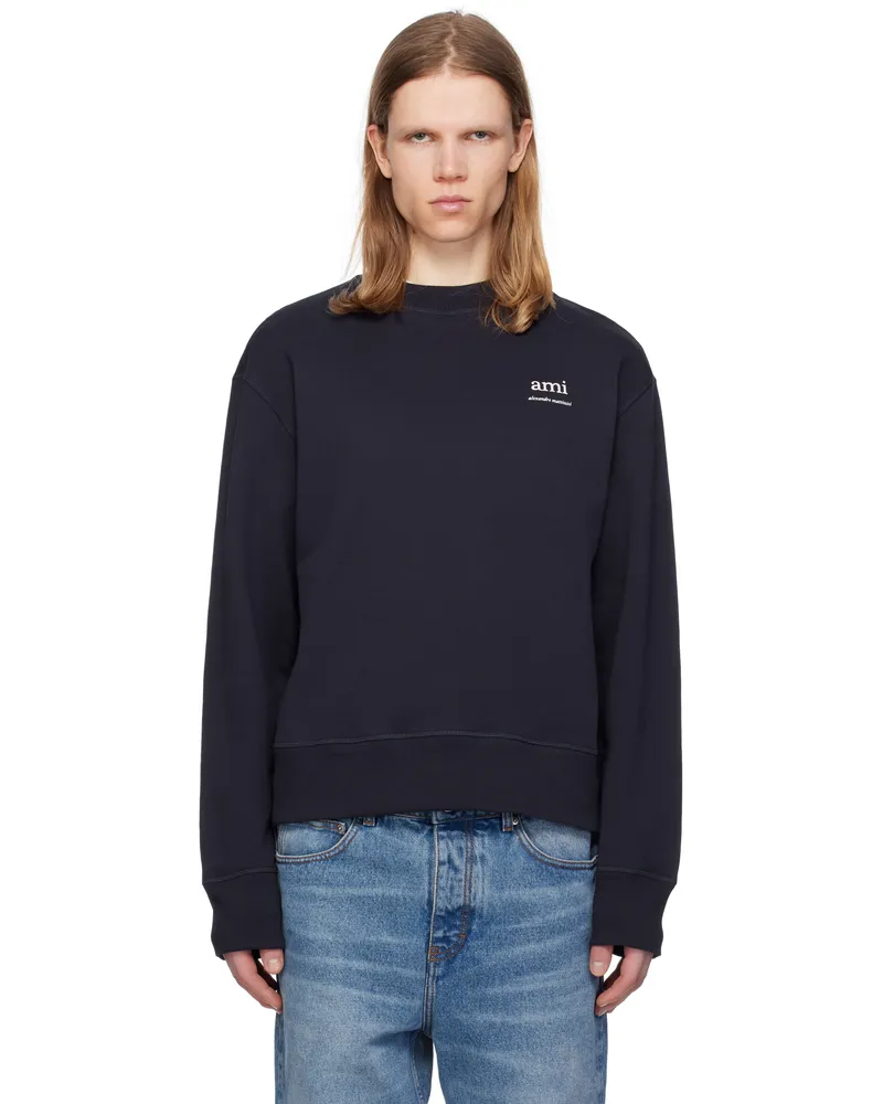 AMI Paris Navy Cotton Sweatshirt 4011