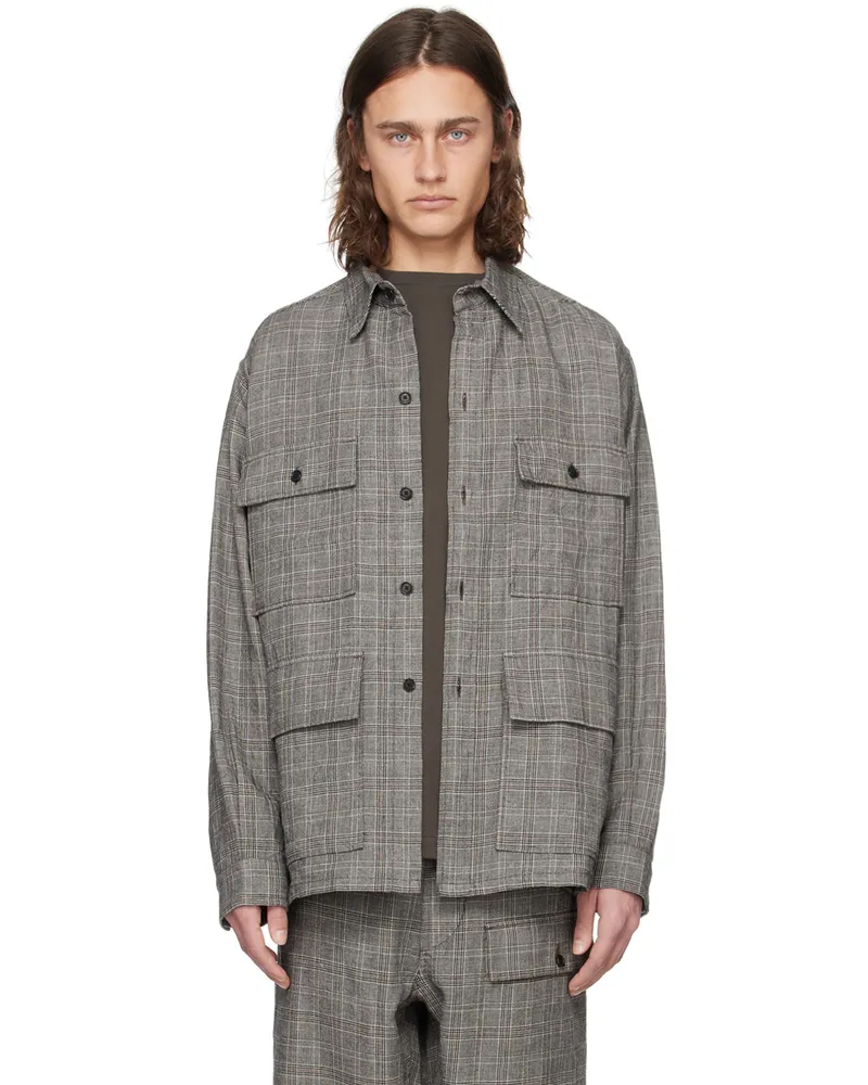 Kaptain Sunshine Gray Safari Jacket Brown